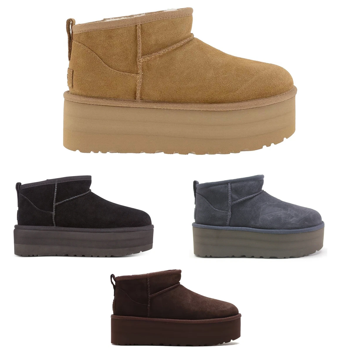 Ugg Womens Boots Classic Ultra Mini Platform Casual Slip On Ankle