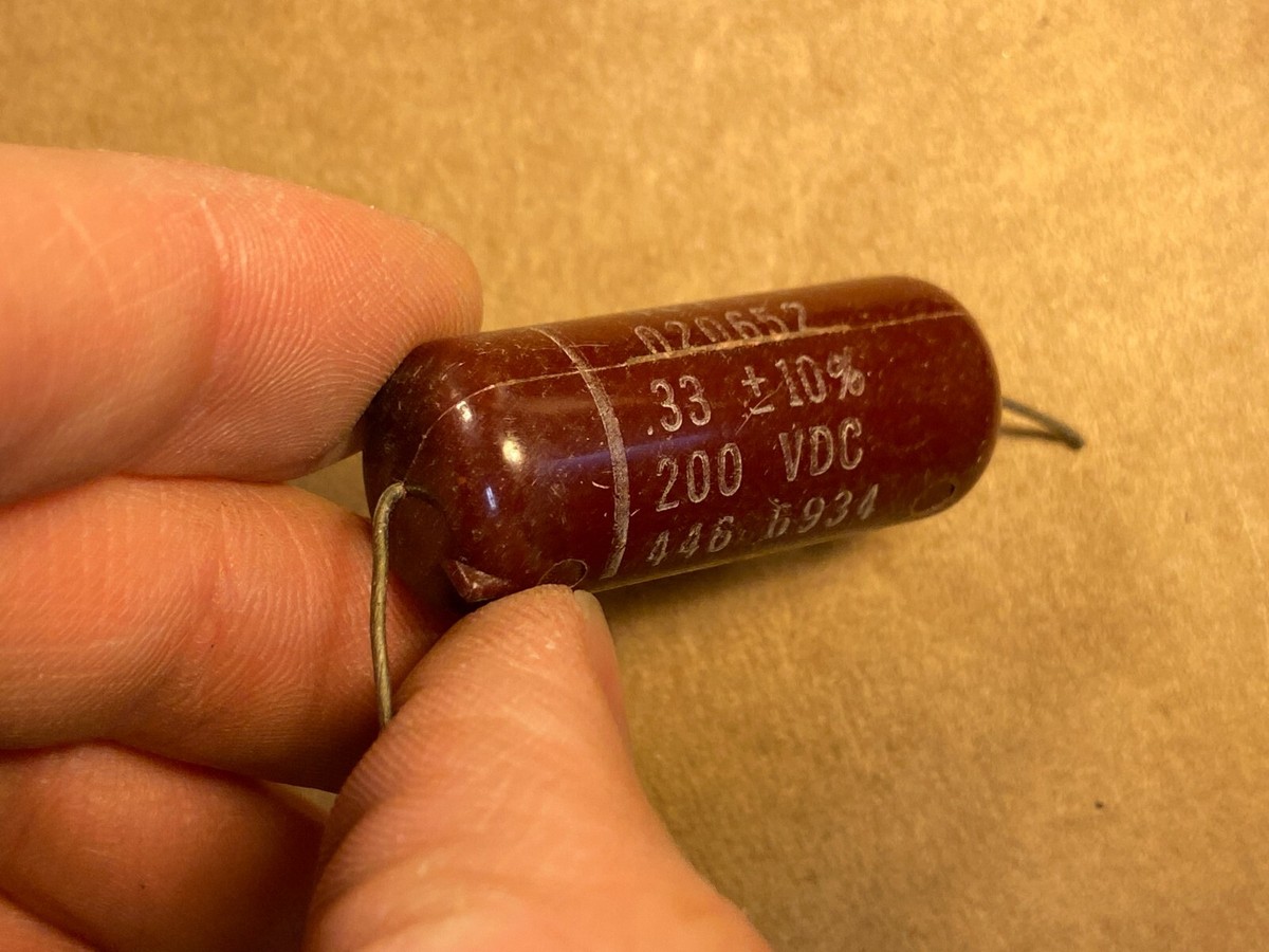 Vintage Good-All .33 uf 200v Red Molded Tone Capacitor TESTS