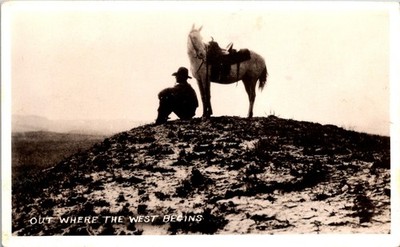 Lone Cowboy Horse Out Where the West Begins Solitude Vast Landscape Photo  33707