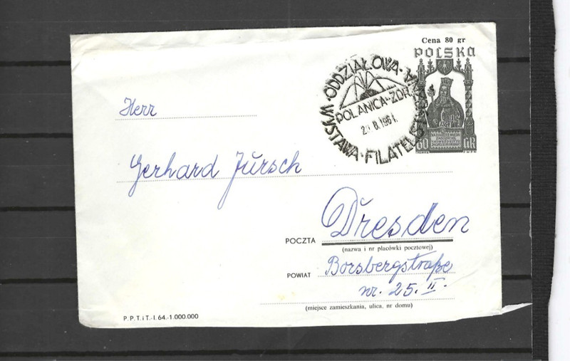 POLAND 1961  STATIONARY COVER  WYSTAWA SPECIAL CANCEL!!  F VF #841