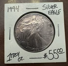 1994 1 oz Silver American Eagle - Rainbow Toning - BU