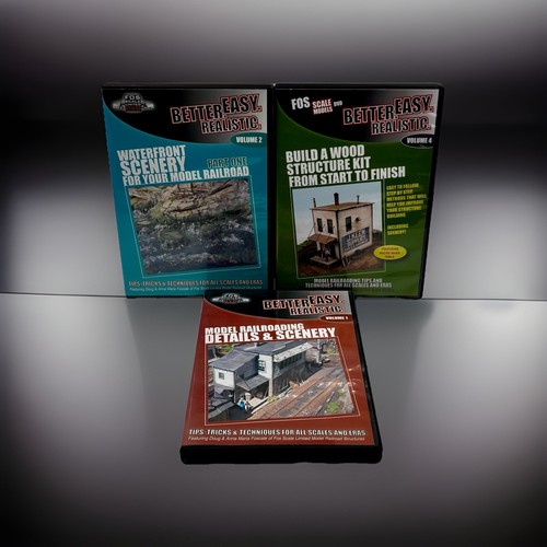 Model Railroad DVD Lot-FOS Scale Models-Details,Scenery, & Structures