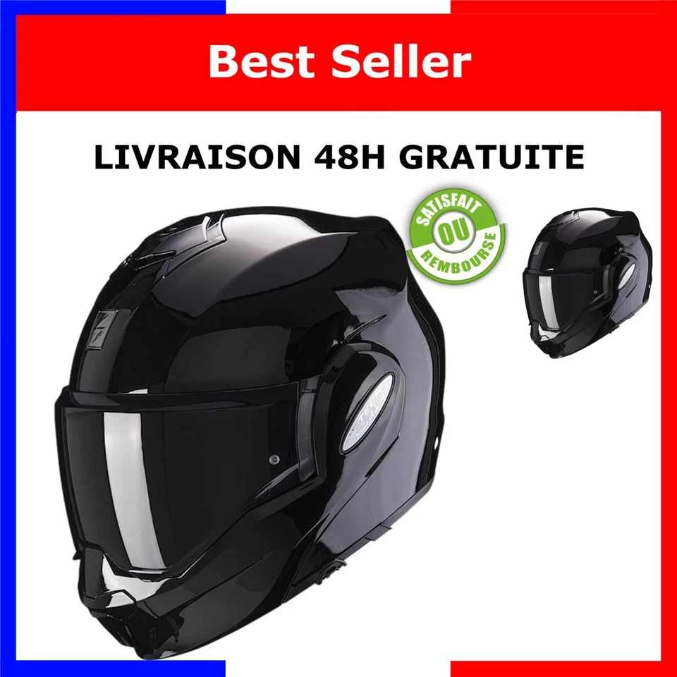 Casque moto modulable ScorpionEXO Exo-Tech Evo noir L ECE 22.06 - Photo 1/2