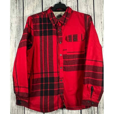 #ad The North Face Campshire Shirt Jacket Full Snap Fleece Lined Plaid Men#x27;s XL Red $47.49