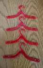 Vintage Barbie Dress Coat Hangers Red Plastic Clothes - 1960s Set Of 4