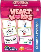 : Rainbow Phonics - Heart Words - 93 Word Cards, Flash Cards Use Visual Clues to