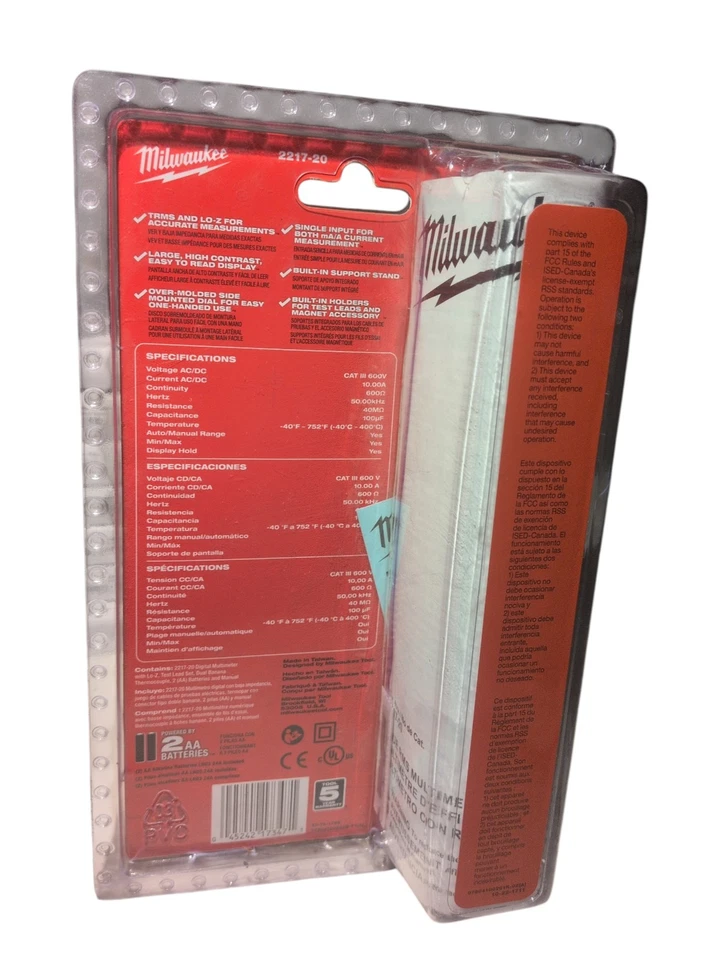 Multímetro Digital Milwaukee 221720 Nuevo Precintado. Envío rápido Foto 2 de 2