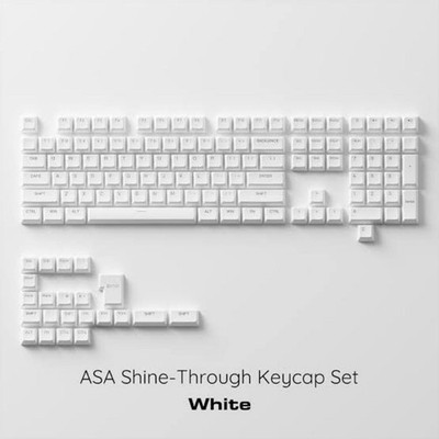 Akko ASA Shine-Through Keycap Set weiß ASA Profil PBT Double-Shot unbenutzt