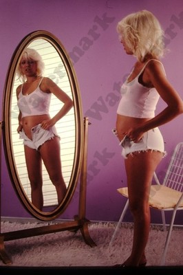 Pretty woman busty female glamour portrait 35mm Slide X7n2