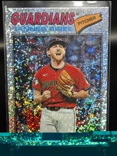 Tanner Bibee 2026 Topps Heritage #74 Chrome Silver Sparkle