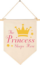 The Sleeps Here-Canvas Hanging Pennant Flag Wall Sign Decor Gift for Baby Kids