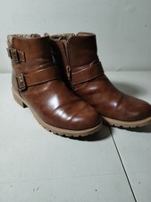 Wonder Nation Girls Faux Leather Side Zipper Ankle Boots Size 4