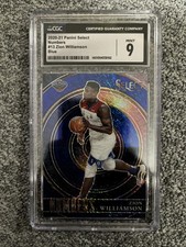 2020-21 Panini Select - Select Numbers Zion Williamson #13 Blue Prizm