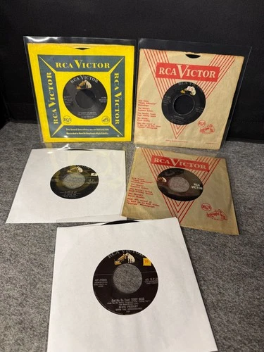 Lot of 5 Vintage Elvis Presley RCA Victor 45rpm Singles- VG/VG+