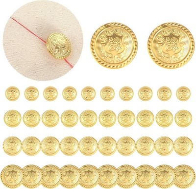 40 Stück goldene Knöpfe 15-25 mm für Kleidung und DIY Projekte