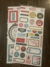 Pinkfresh Holiday Magic Set Of 2 Stickers New Chipboard Cardstock 