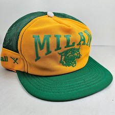 Vintage USA MADE Wildcat Baseball Milan Sports Trucker Hat Snapback Dad Cap