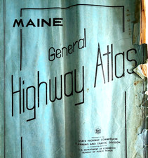 1959 Maine General Highway Atlas State Highway Commission US Bureau XL 25" MAPS