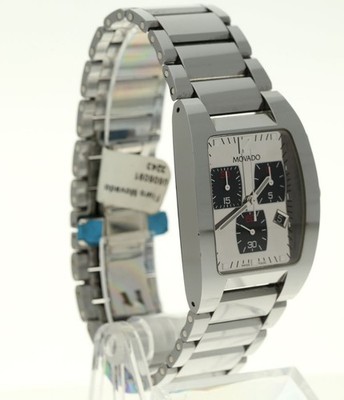 Movado Fiero #89 H1 1453 Swiss Quartz Chronograph Tungsten SS