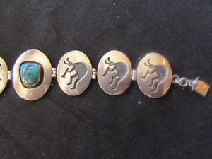HOPI Link KOKOPELLI Turquoise Rare Bracelet by LOREN PHILLIPS! Stunning!