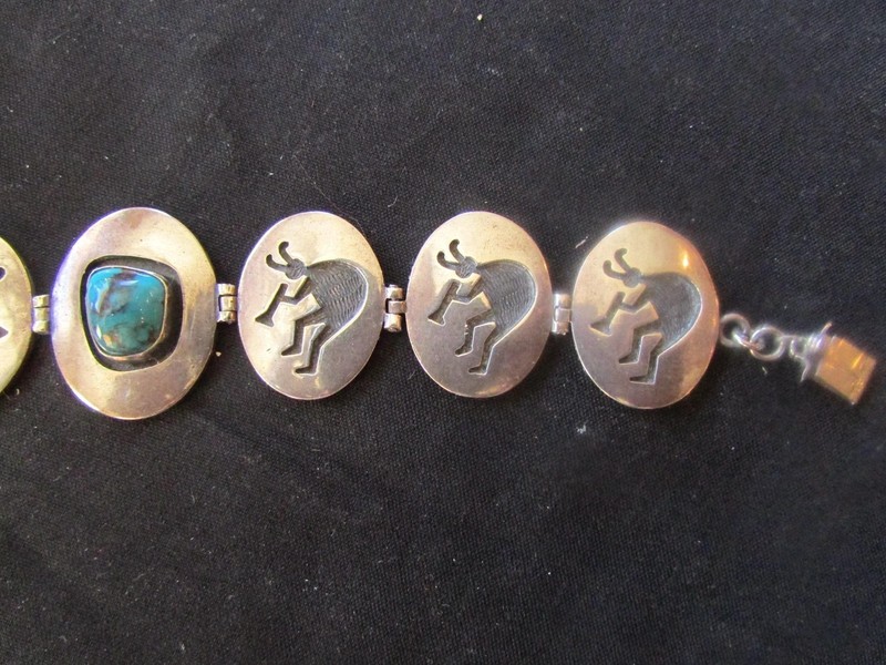 HOPI Link KOKOPELLI Turquoise Rare Bracelet by LOREN PHILLIPS! Stunning!