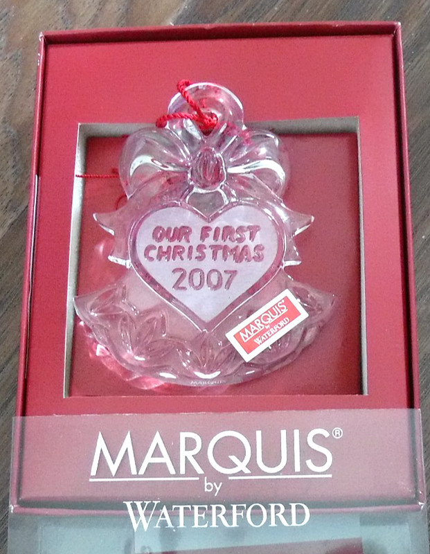 Marquis by Waterford 2007 OUR 1ST CHRISTMAS Crystal Ornament Bells