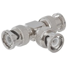 BNC Male to 2x BNC Male T-Adapter Coax Coaxial Cable Splitter 3-Way Plug Coupler