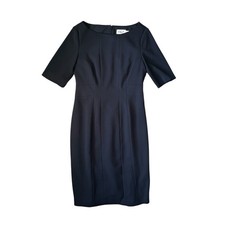Eliza J Black Crepe Midi Sheath Dress Size 8