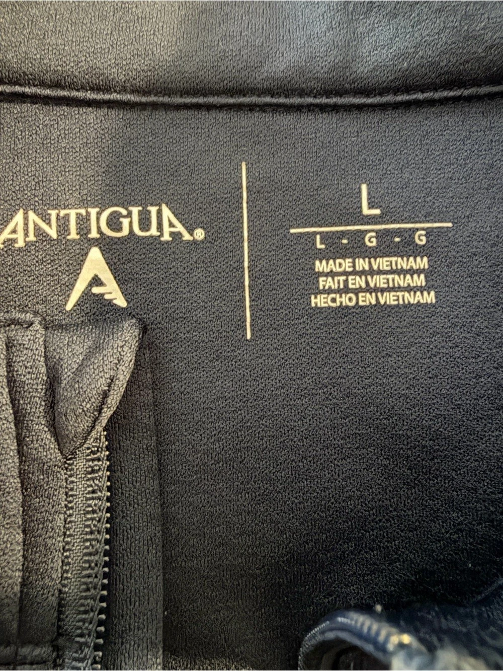 Antigua Men’s L Navy Blue Full Zip Performance Jacket Gold Logo - product detail image 4