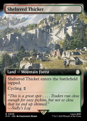 x1 Sheltered Thicket - Extended Art R MTG Universes Beyond: Fallout M/NM, Englis