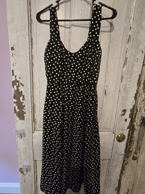 Rachel Zoe Polka Dot  Sun Dress With Pockets Back Zipper And Elastic Size 6