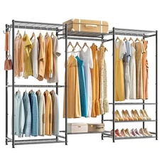 Wardrobe Closet Heavy Duty Portable Closet Organizer System with 4 Clothes Rack