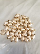Lightweight Acrylic Faux Freshwater Pearl Beads Lot Of 40 PC