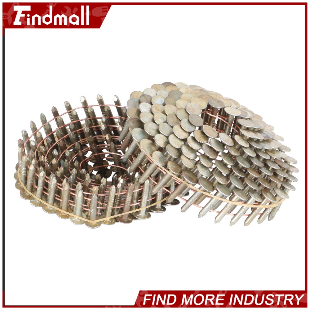 Findmall 7200 Pack 3/4" × 0.12" 15 Degree Electro Galvanized Coil Roofing Nails
