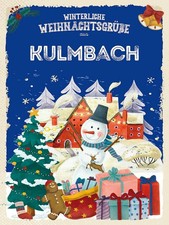Holzschild 40x30 cm Weihnachtsgrüße KULMBACH Deko Geschenk Holz Schild