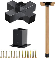 Pergola Kit - 5-Way Right Angle Corner Bracket Woodworks DIY Post Base Kit for G