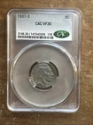 1937-S CAC Buffalo Nickel 5c VF30