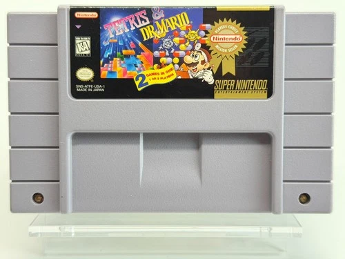 Tetris & Dr. Mario (Super Nintendo SNES) Video Game Cartridge Authentic & Tested