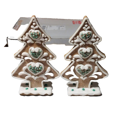 Novelty Trading Corp. 2 piece Hearts Come Home Gingerbread Trees