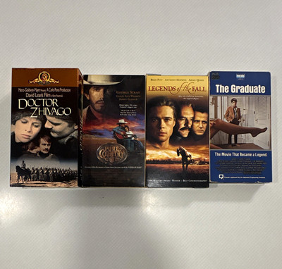 4 VHS tapes Pure Country,Legends of the Fall,The Graduate,Doctor Zhivago
