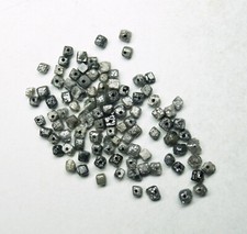 1cts Drilled Natural Gray Rough Cube/ box beads loose diamonds 1-2mm Raw diamond