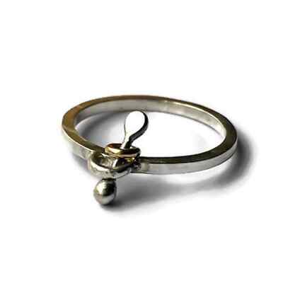 Sterling 925  Silver Unique Fidget Ring, Worry Ring, Womens Spinner Ring