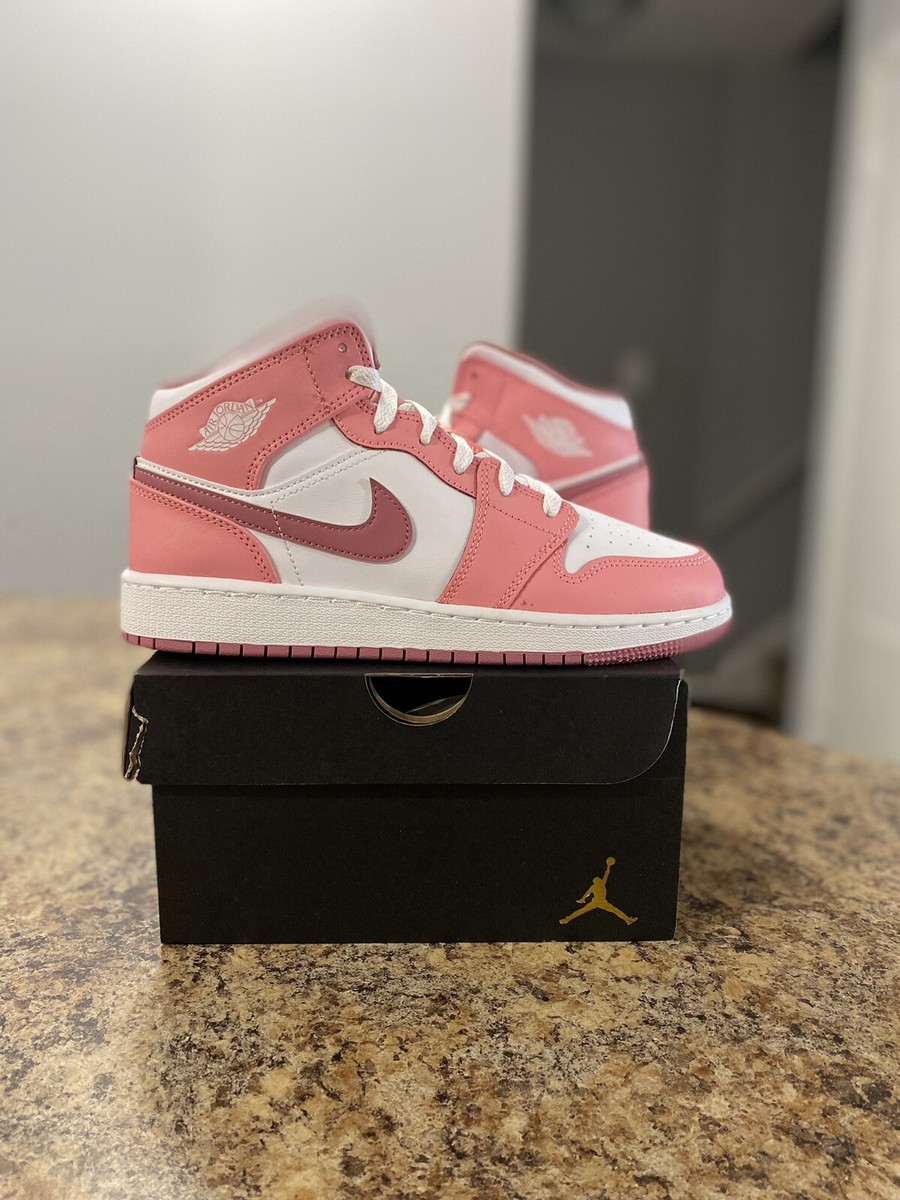 Air Jordan 1 Mid Valentine's Day Pink Barbie White DQ8423-616 GS