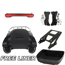 King Trunk Pad LED Tail Light Mount Rack Speakers Fit For Harley Touring 2014-26
