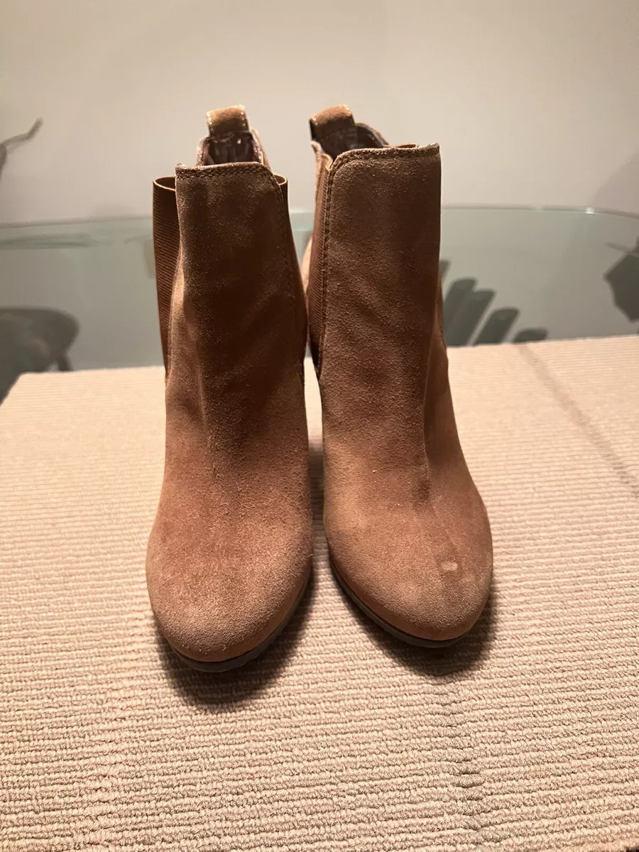 Jessica Simpson Booties Heels Kerra Size 7M 37 Brown Leather Boho