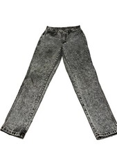 Vintage 80 Jordache Sz 10 straight leg jeans women rise logo stitching Acid Wash