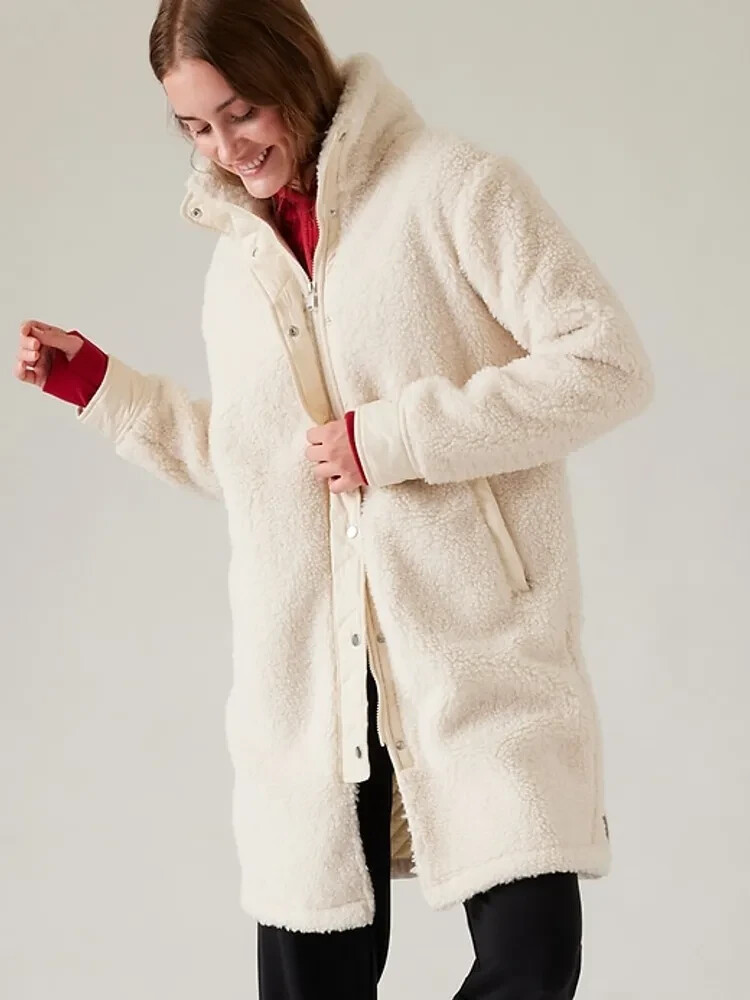 ATHLETA Cozy Day Hybrid Coat PLUS SIZE 1X | MAGNOLIA WHITE #818454