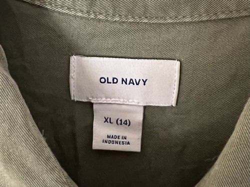 Old Navy Long Sleeve Jogger Leg Utility Jumpsuit Girls Size XL 14 Green Pockets - Picture 3 of 16