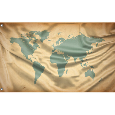 Alte Landkarte Flagge einzigartiges Design, 3x5 Fuß / 90x150 cm Größe, EU Made