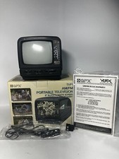 NOS GPX AM/FM Portable TV 5  Black  White Screen 3-way Power TVP1